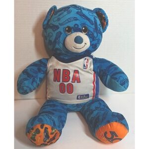 Build a Bear BABW Hot Wheels 50 Years Teddy Bear 17" Plush Blue Left Paw Pocket
